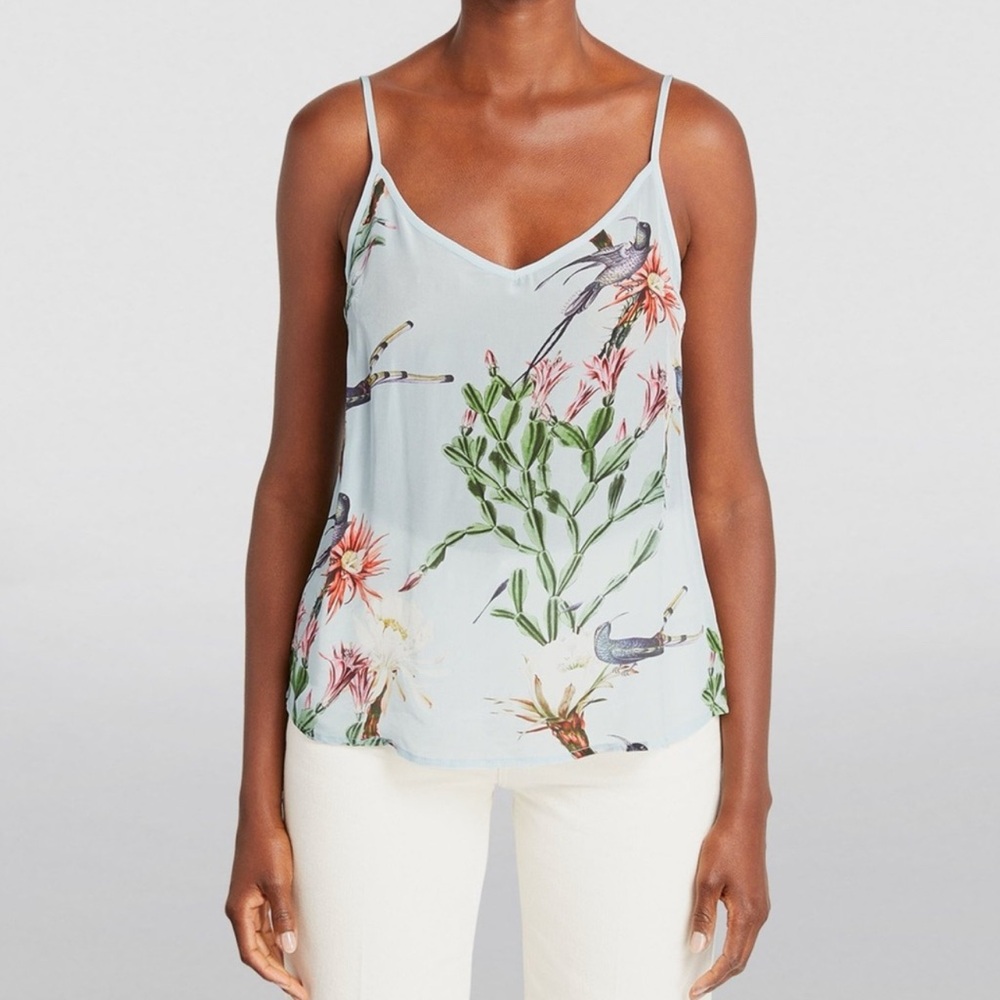 NWT Sz 4 All Saints blue Tammy Senja cactus hummingbird pale blue cami tank